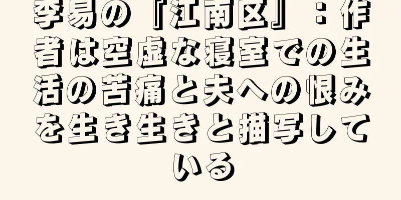 李易の『江南区』：作者は空虚な寝室での生活の苦痛と夫への恨みを生き生きと描写している