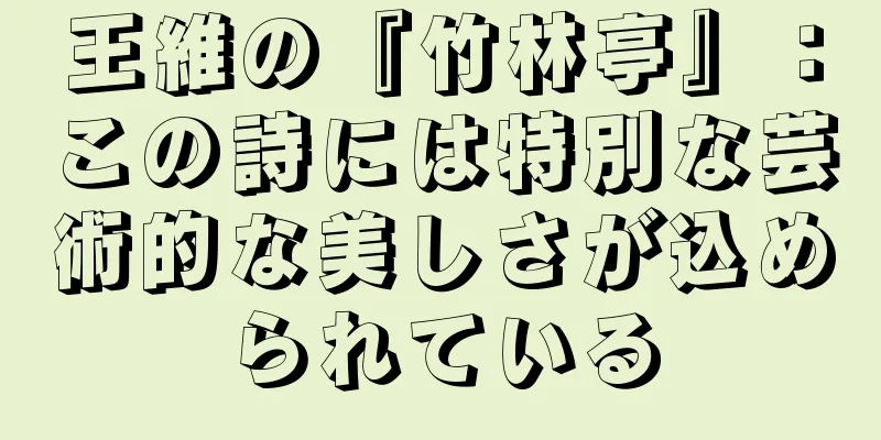 王維の『竹林亭』：この詩には特別な芸術的な美しさが込められている