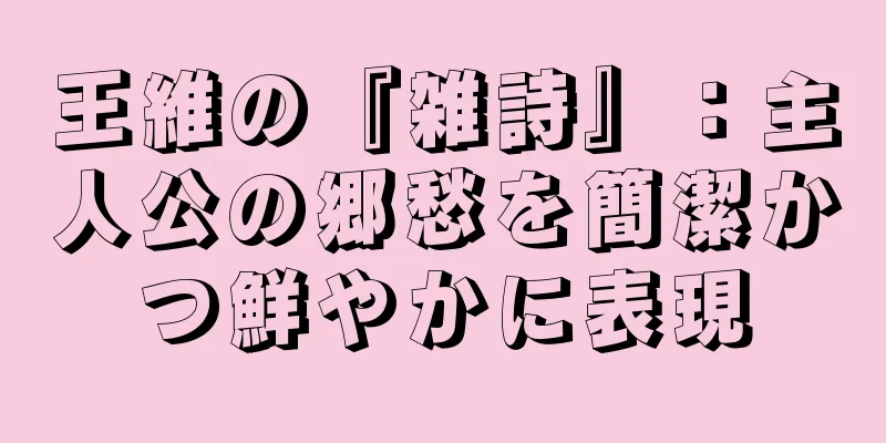 王維の『雑詩』：主人公の郷愁を簡潔かつ鮮やかに表現