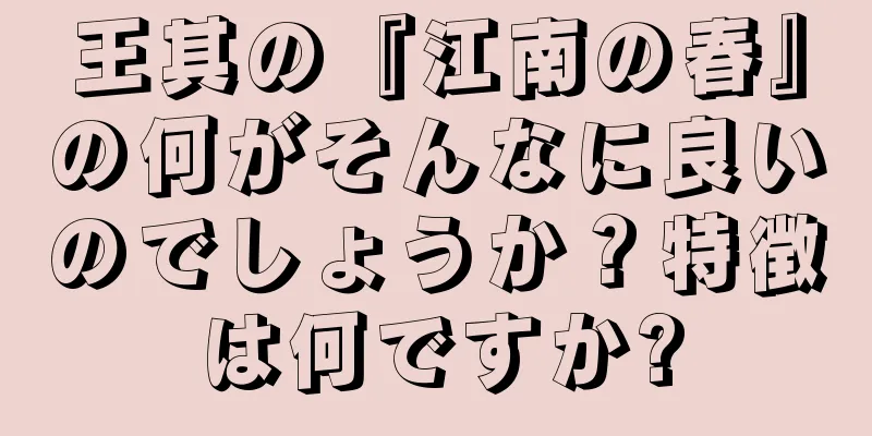 王其の『江南の春』の何がそんなに良いのでしょうか？特徴は何ですか?