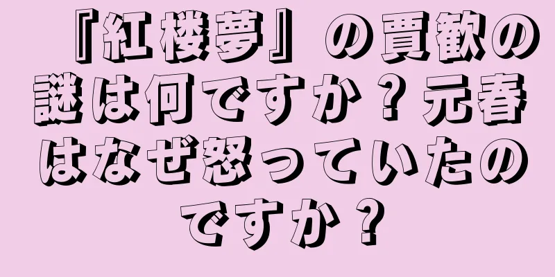 『紅楼夢』の賈歓の謎は何ですか？元春はなぜ怒っていたのですか？