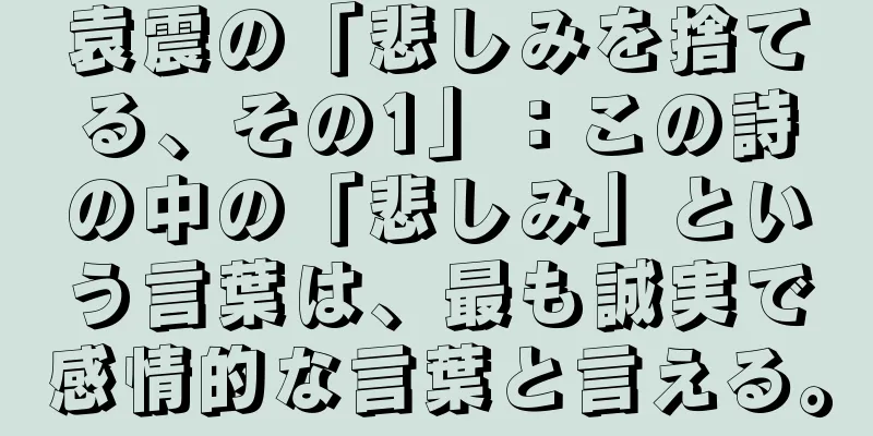 袁震の「悲しみを捨てる、その1」：この詩の中の「悲しみ」という言葉は、最も誠実で感情的な言葉と言える。