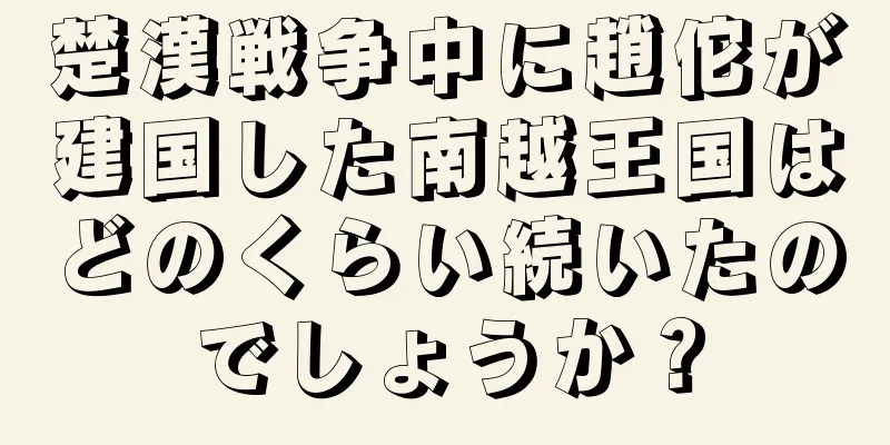 楚漢戦争中に趙佗が建国した南越王国はどのくらい続いたのでしょうか？