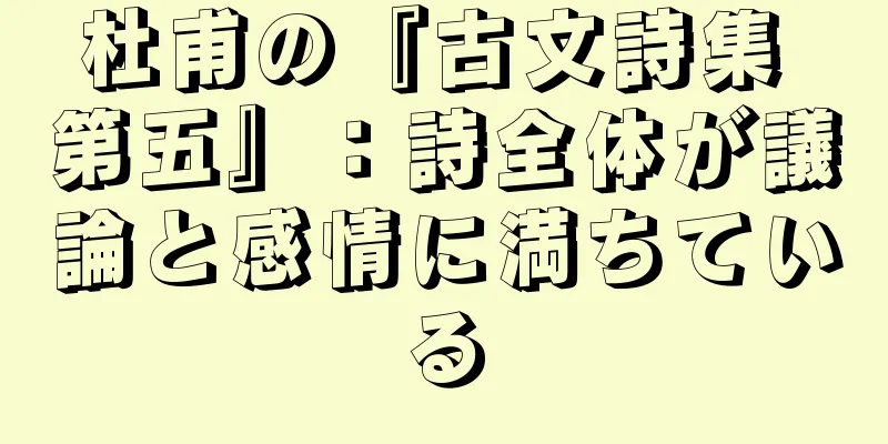 杜甫の『古文詩集 第五』：詩全体が議論と感情に満ちている