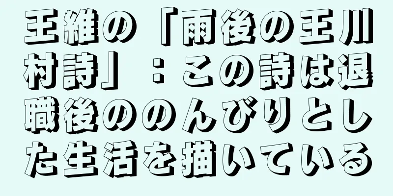 王維の「雨後の王川村詩」：この詩は退職後ののんびりとした生活を描いている