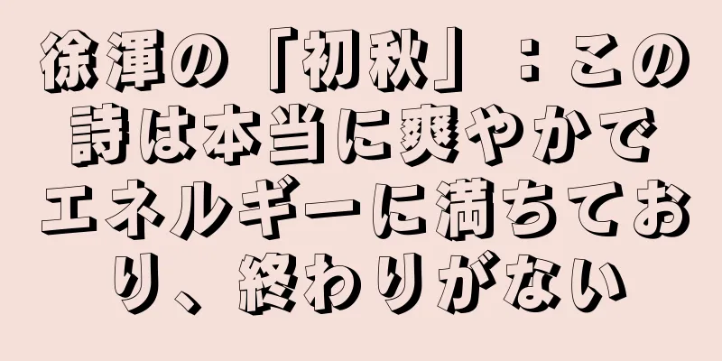 徐渾の「初秋」：この詩は本当に爽やかでエネルギーに満ちており、終わりがない