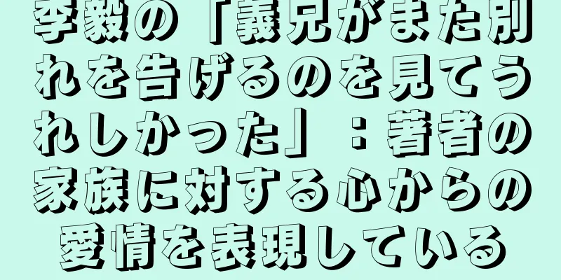 李毅の「義兄がまた別れを告げるのを見てうれしかった」：著者の家族に対する心からの愛情を表現している