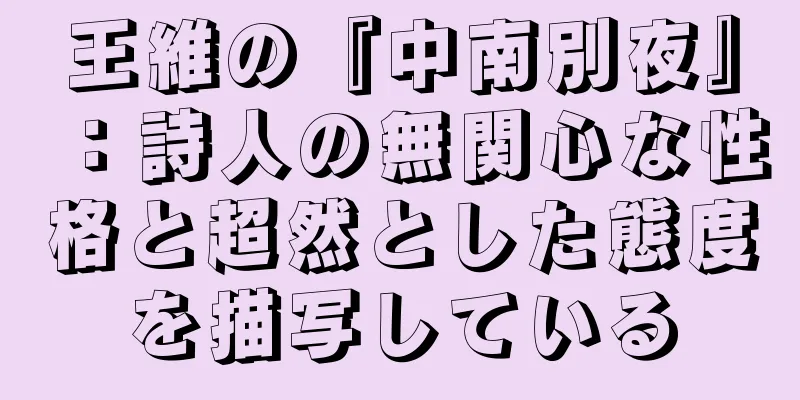 王維の『中南別夜』：詩人の無関心な性格と超然とした態度を描写している