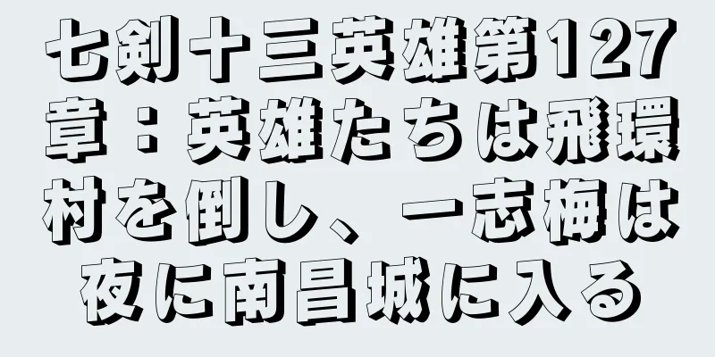 七剣十三英雄第127章：英雄たちは飛環村を倒し、一志梅は夜に南昌城に入る