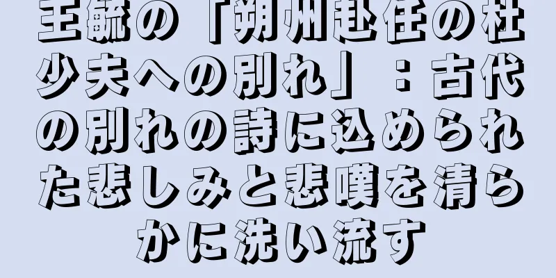 王毓の「朔州赴任の杜少夫への別れ」：古代の別れの詩に込められた悲しみと悲嘆を清らかに洗い流す