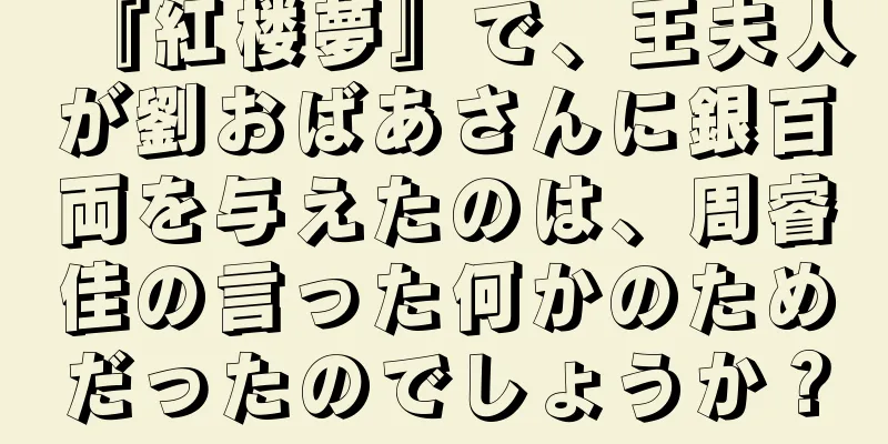 『紅楼夢』で、王夫人が劉おばあさんに銀百両を与えたのは、周睿佳の言った何かのためだったのでしょうか？