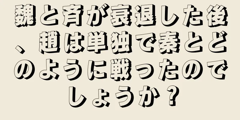 魏と斉が衰退した後、趙は単独で秦とどのように戦ったのでしょうか？