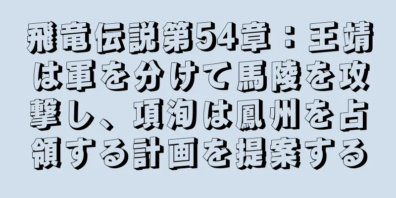飛竜伝説第54章：王靖は軍を分けて馬陵を攻撃し、項洵は鳳州を占領する計画を提案する
