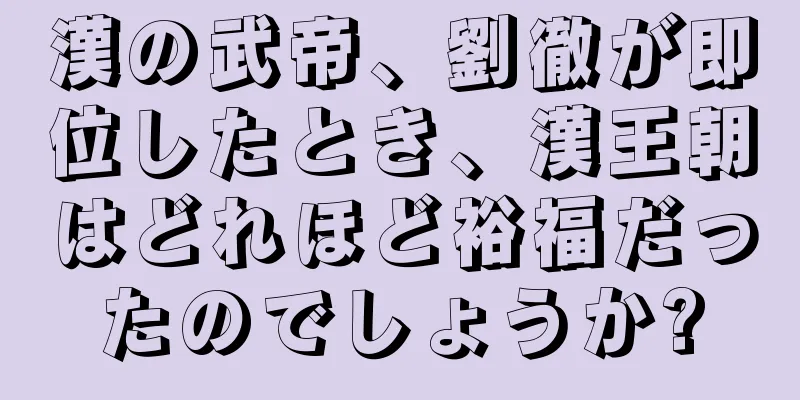 漢の武帝、劉徹が即位したとき、漢王朝はどれほど裕福だったのでしょうか?