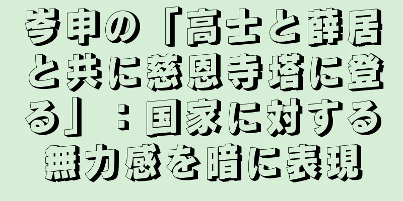 岑申の「高士と薛居と共に慈恩寺塔に登る」：国家に対する無力感を暗に表現