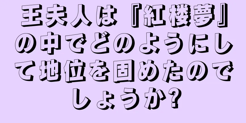 王夫人は『紅楼夢』の中でどのようにして地位を固めたのでしょうか?