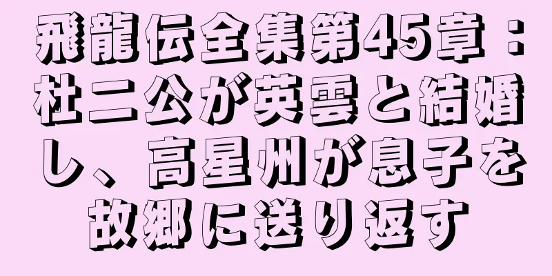 飛龍伝全集第45章：杜二公が英雲と結婚し、高星州が息子を故郷に送り返す