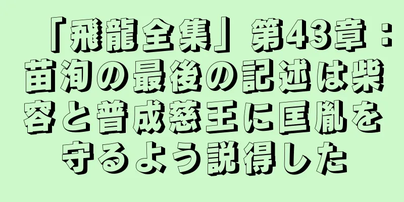「飛龍全集」第43章：苗洵の最後の記述は柴容と普成慈王に匡胤を守るよう説得した