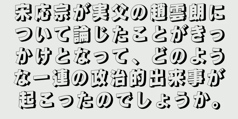 宋応宗が実父の趙雲朗について論じたことがきっかけとなって、どのような一連の政治的出来事が起こったのでしょうか。