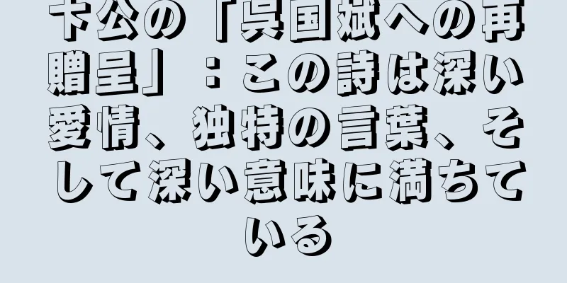 卞公の「呉国斌への再贈呈」：この詩は深い愛情、独特の言葉、そして深い意味に満ちている