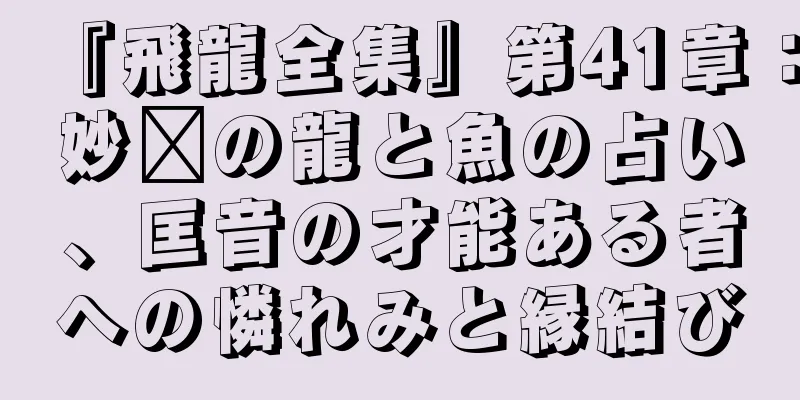 『飛龍全集』第41章：妙詡の龍と魚の占い、匡音の才能ある者への憐れみと縁結び