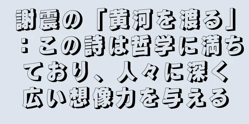 謝震の「黄河を渡る」：この詩は哲学に満ちており、人々に深く広い想像力を与える