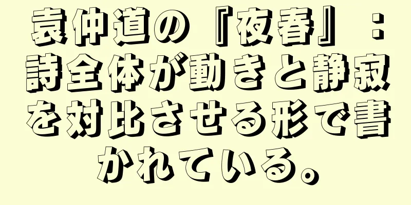 袁仲道の『夜春』：詩全体が動きと静寂を対比させる形で書かれている。