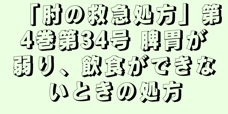 「肘の救急処方」第4巻第34号 脾胃が弱り、飲食ができないときの処方