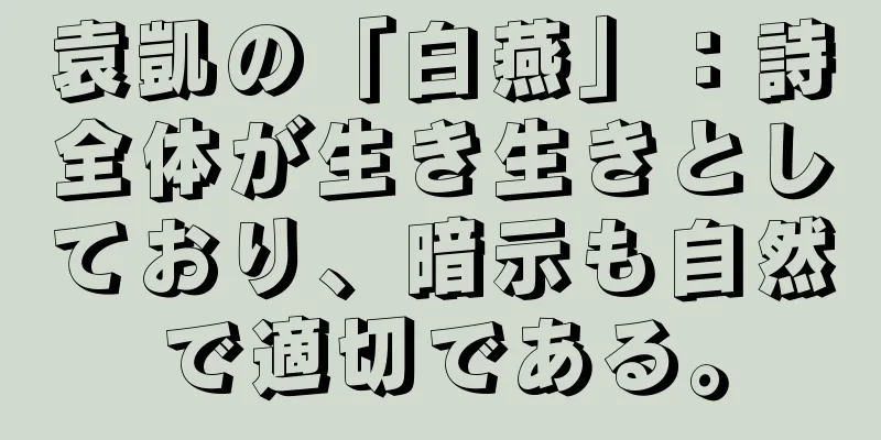 袁凱の「白燕」：詩全体が生き生きとしており、暗示も自然で適切である。