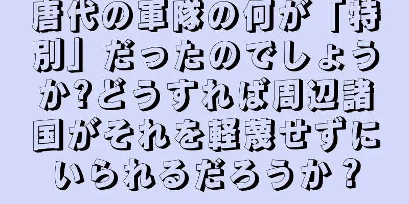 唐代の軍隊の何が「特別」だったのでしょうか?どうすれば周辺諸国がそれを軽蔑せずにいられるだろうか？