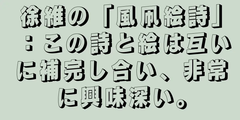 徐維の「風凧絵詩」：この詩と絵は互いに補完し合い、非常に興味深い。