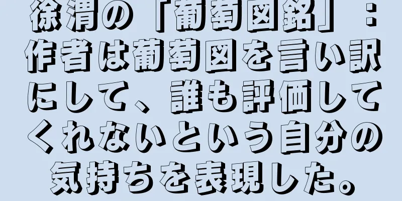 徐渭の「葡萄図銘」：作者は葡萄図を言い訳にして、誰も評価してくれないという自分の気持ちを表現した。