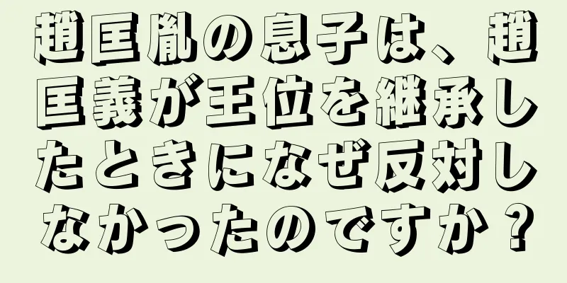 趙匡胤の息子は、趙匡義が王位を継承したときになぜ反対しなかったのですか？