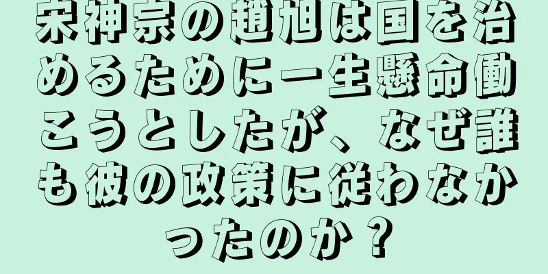 宋神宗の趙旭は国を治めるために一生懸命働こうとしたが、なぜ誰も彼の政策に従わなかったのか？