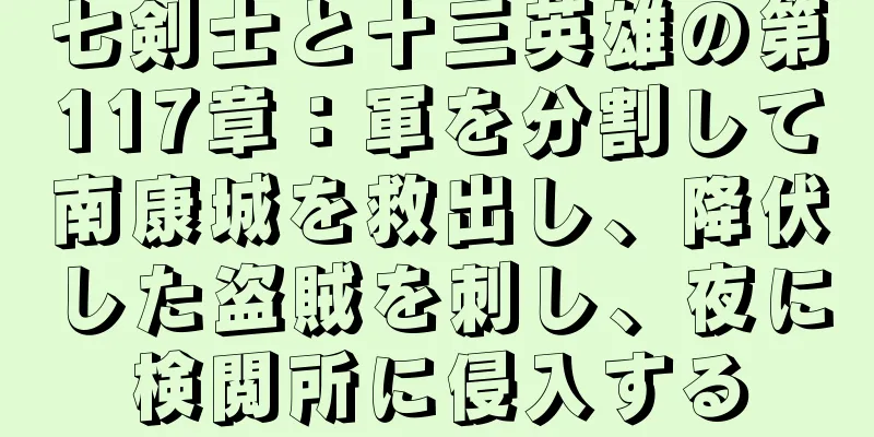 七剣士と十三英雄の第117章：軍を分割して南康城を救出し、降伏した盗賊を刺し、夜に検閲所に侵入する
