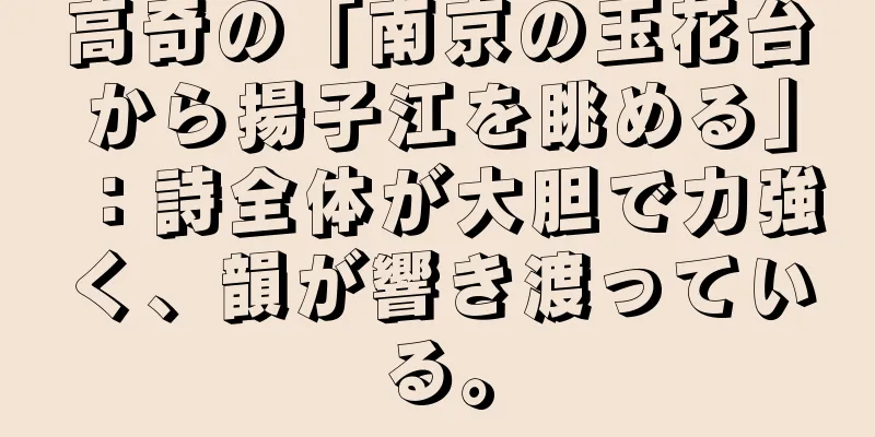 高奇の「南京の玉花台から揚子江を眺める」：詩全体が大胆で力強く、韻が響き渡っている。