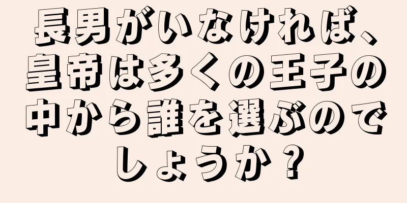 長男がいなければ、皇帝は多くの王子の中から誰を選ぶのでしょうか？