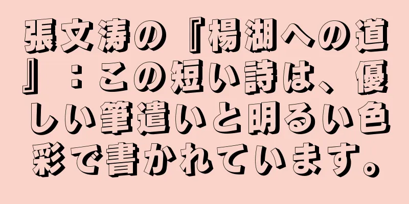 張文涛の『楊湖への道』：この短い詩は、優しい筆遣いと明るい色彩で書かれています。