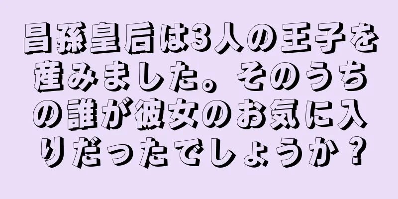 昌孫皇后は3人の王子を産みました。そのうちの誰が彼女のお気に入りだったでしょうか？