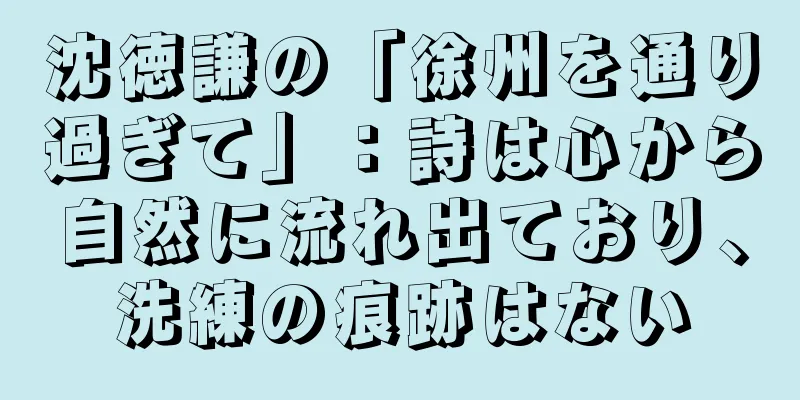 沈徳謙の「徐州を通り過ぎて」：詩は心から自然に流れ出ており、洗練の痕跡はない