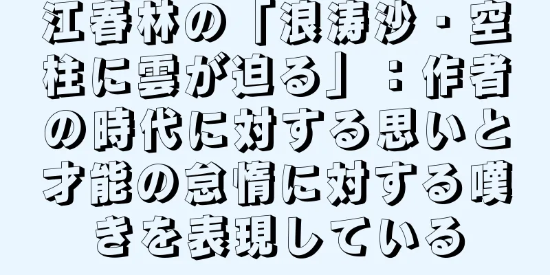 江春林の「浪涛沙・空柱に雲が迫る」：作者の時代に対する思いと才能の怠惰に対する嘆きを表現している