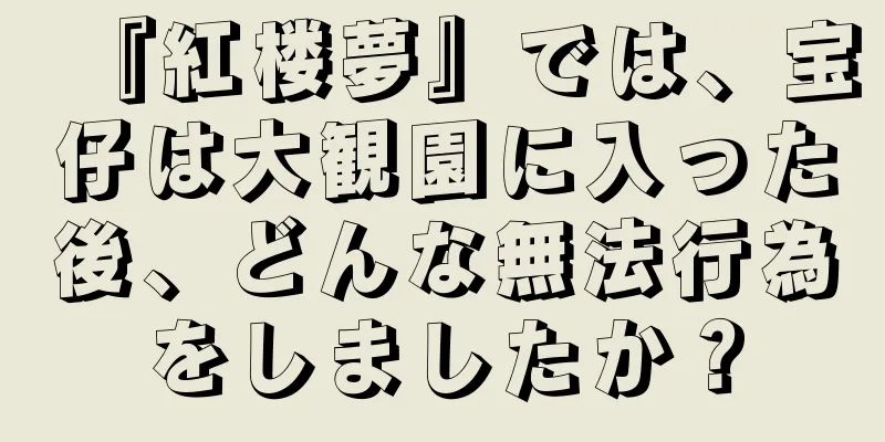 『紅楼夢』では、宝仔は大観園に入った後、どんな無法行為をしましたか？