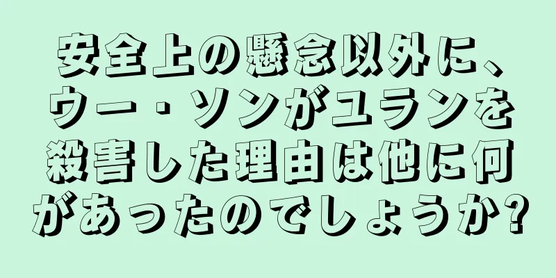 安全上の懸念以外に、ウー・ソンがユランを殺害した理由は他に何があったのでしょうか?
