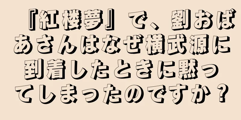 『紅楼夢』で、劉おばあさんはなぜ横武源に到着したときに黙ってしまったのですか？