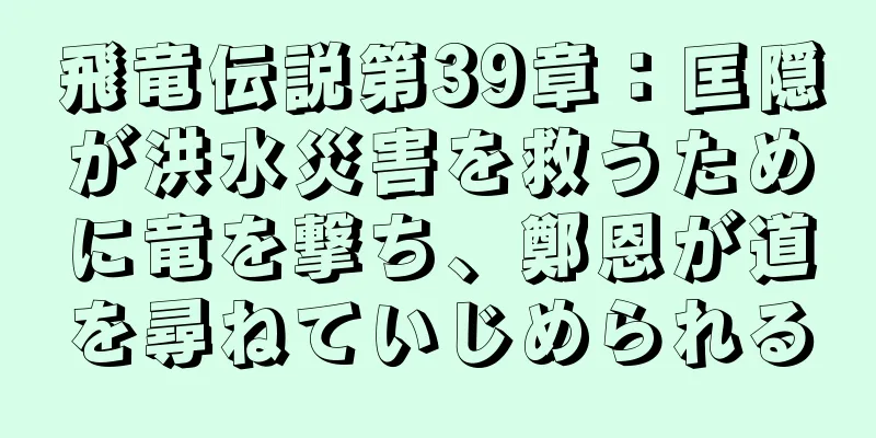 飛竜伝説第39章：匡隠が洪水災害を救うために竜を撃ち、鄭恩が道を尋ねていじめられる