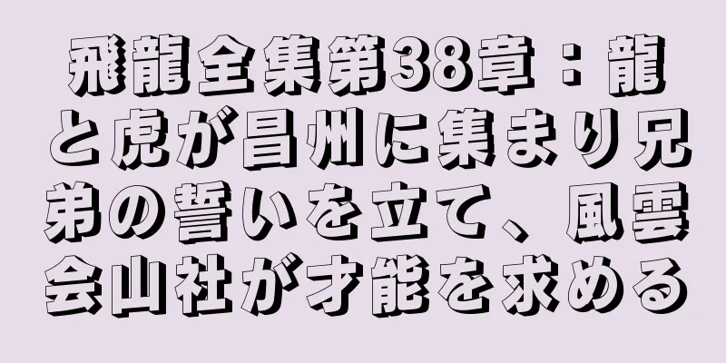 飛龍全集第38章：龍と虎が昌州に集まり兄弟の誓いを立て、風雲会山社が才能を求める
