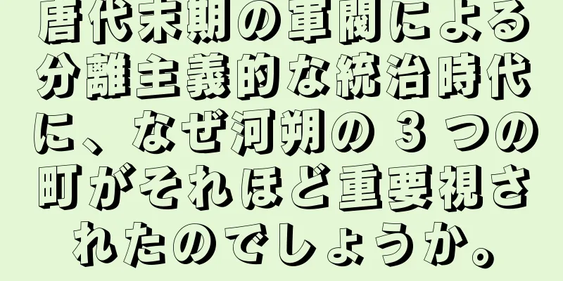唐代末期の軍閥による分離主義的な統治時代に、なぜ河朔の 3 つの町がそれほど重要視されたのでしょうか。