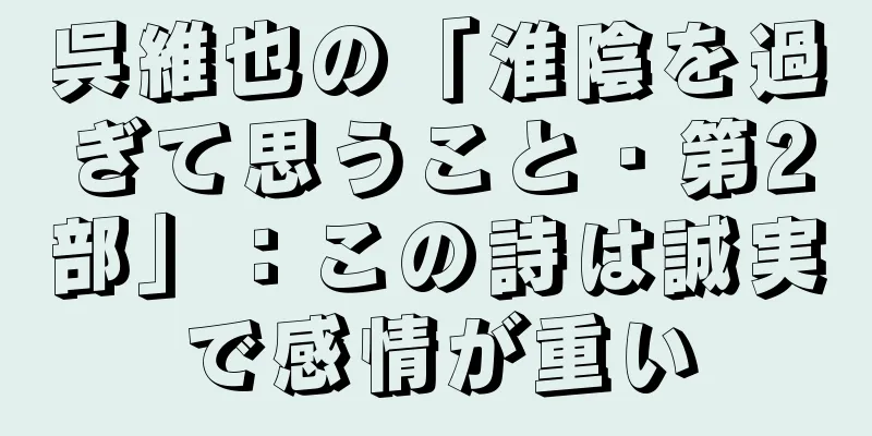 呉維也の「淮陰を過ぎて思うこと・第2部」：この詩は誠実で感情が重い