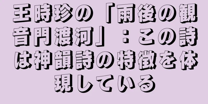 王時珍の「雨後の観音門渡河」：この詩は神韻詩の特徴を体現している
