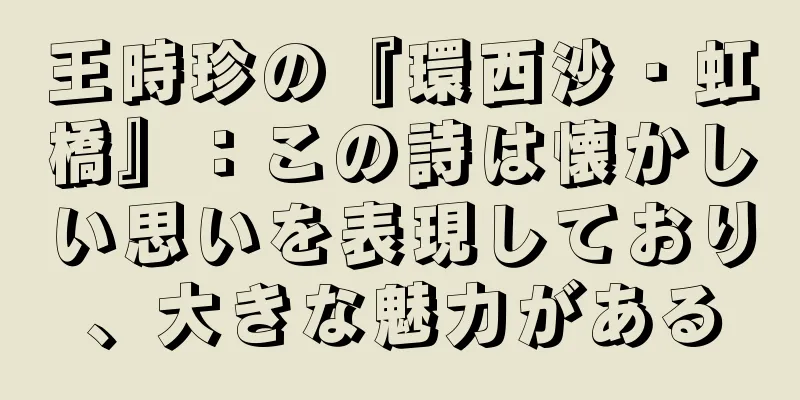 王時珍の『環西沙・虹橋』：この詩は懐かしい思いを表現しており、大きな魅力がある
